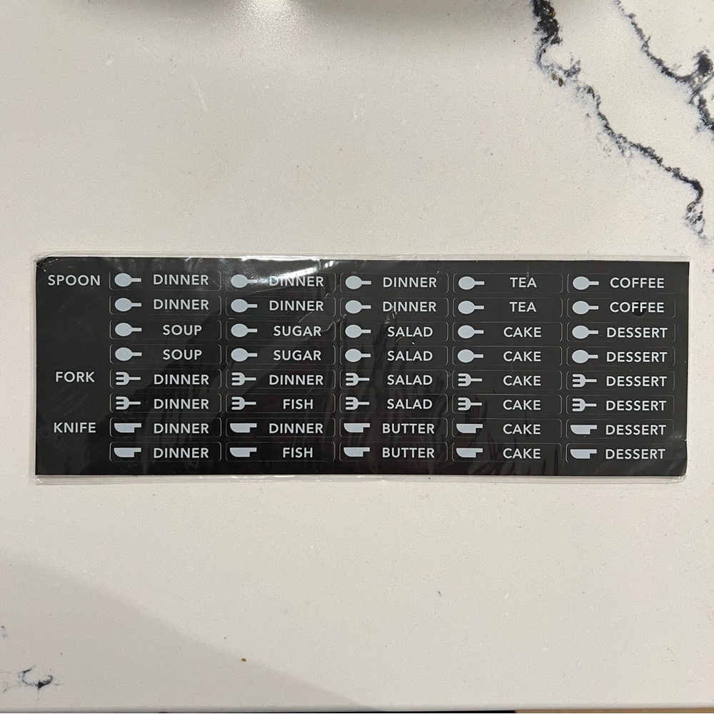 NWT Silverware labels